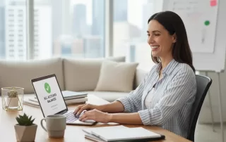 Relieved small business owner